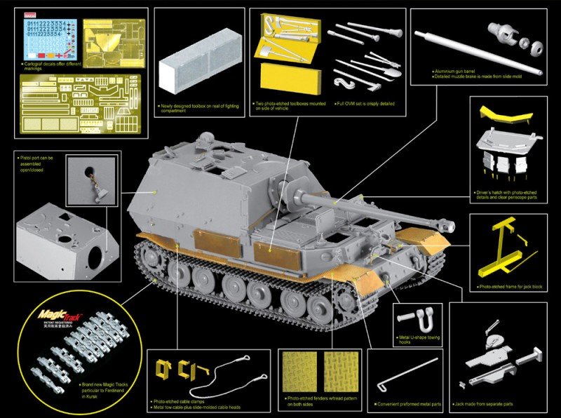 Dragon 6495 Sd.Kfz.184 Ferdinand - Kursk 1943 1/35 – zdjęcie 2