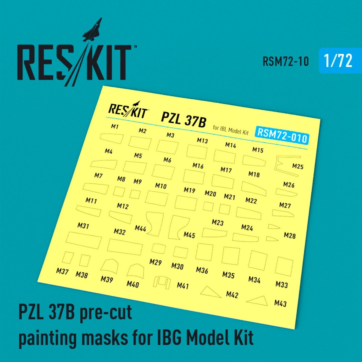 RESKIT RSM72-0010 PZL.37 BI MOOSE - POLISH MEDIUM BOMBER PREDUT PAINTING MASKS FOR IBG KIT 1/72