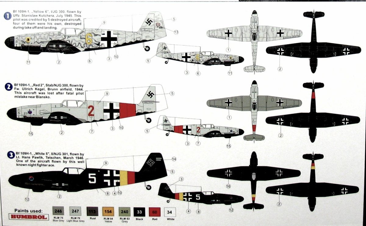 AZ-Model AZ7543 Bf 109H-1 Nachthöhenjager 1/72 – imagen 2