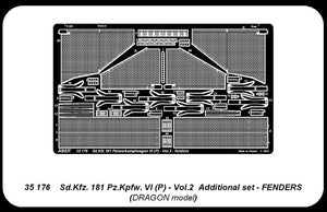 Aber 35176 Sdkfz.181 Pzkpfw.VI (P) vol.2 - Additional set Fenders 1/35 – imagen 2