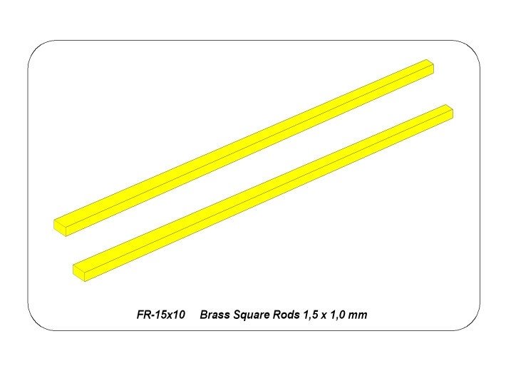 Aber FR15x10 Prostokątne pręty mosiężne 1,5x1,0 mm długość 245mm x 2 / Brass flat rods 1,5x1,0 mm length 245mm x2 pcs. – imagen 5