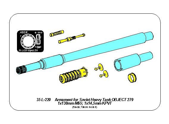 Aber 35L-220 Armament for Soviet Heavy Tank OBJECT 279 1x130mm, 2x14,5mm 1/35 – imagen 13