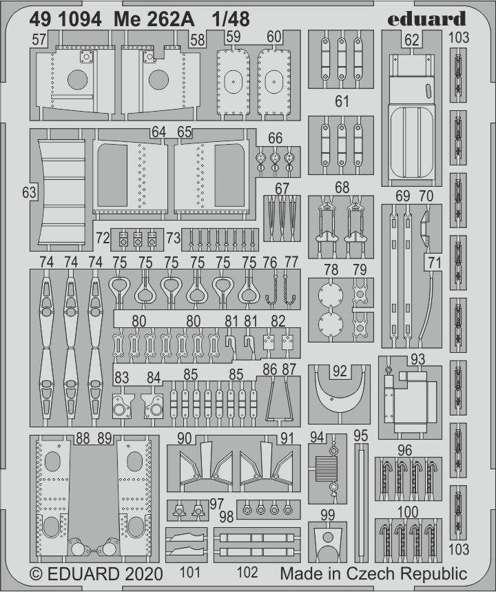 Eduard 491094 Me 262A 1/48 HOBBY BOSS – immagine 2