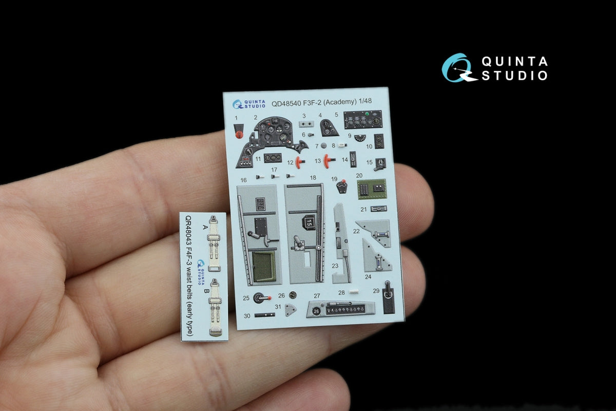 Quinta Studio QD48540 F3F-2 3D-Printed &amp;amp; coloured Interior on decal paper (Academy/Accurate Miniatures) 1/48 – zdjęcie 4