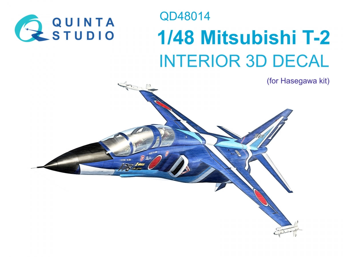 Quinta Studio QD48014 Mitsubishi T-2 3D-Printed coloured Interior on decal paper (Hasegawa) 1/48