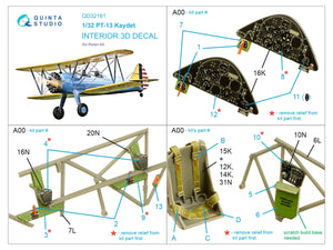 Quinta Studio QD32161 PT-13 Kaydet 3D-Printed &amp;amp; coloured Interior on decal paper (Roden) 1/32 – immagine 2