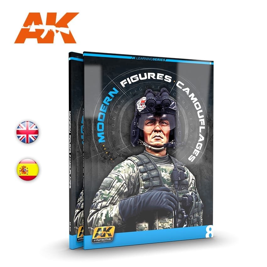 AK Interactive AK247 AK APPRENTISSAGE 08 : CAMOUFLAGES DE FIGURES MODERNES (Anglais)