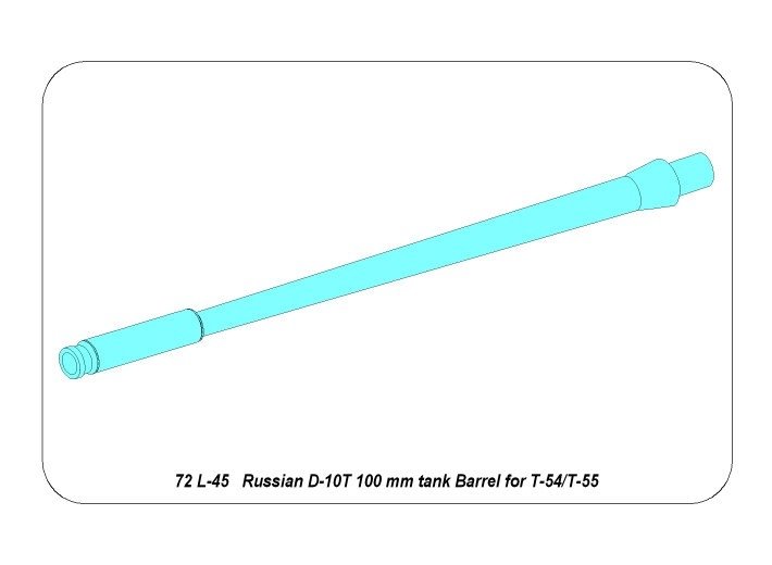 Aber 72L-45 Lufa 100 mm D-10T do T-54/55 / Russian 100 mm D-10T tank barrel for T-54/55 1/72 – Bild 4