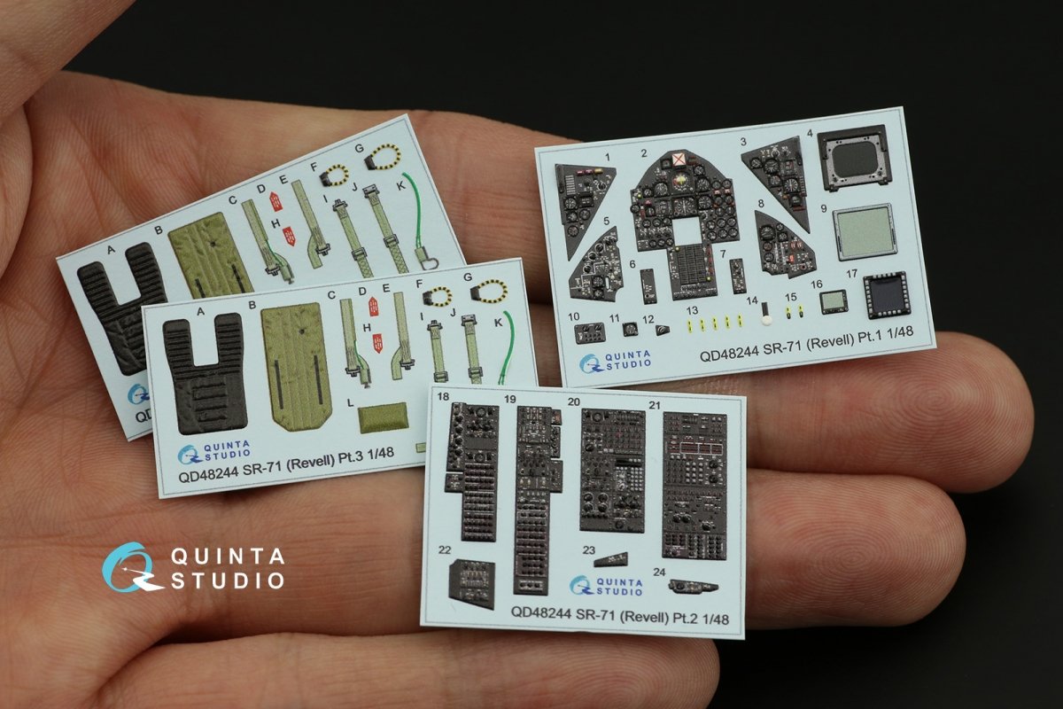 Quinta Studio QD48244 SR-71A 3D-Printed &amp;amp; coloured Interior on decal paper (Revell) 1/48 – imagen 9