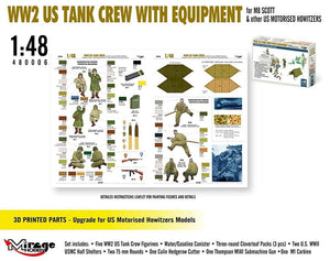 Mirage Hobby 480006 WW2 US Tank Crew With Equipment For M8 Scott And Other US Motorised Howitzers 1/48 – Bild 2