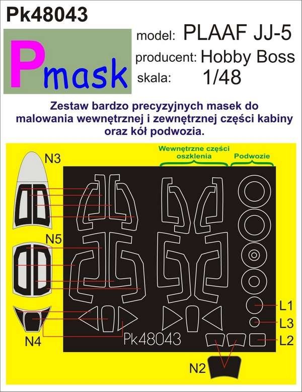 P-Mask PK48043 PLAAF JJ-5 (HOBBY BOSS) 1/48