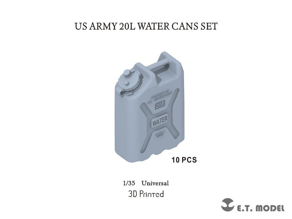 Ensemble de bidons d'eau de 20 L de l'armée américaine ET Model P35-241 (impression 3D) à l'échelle 1/35