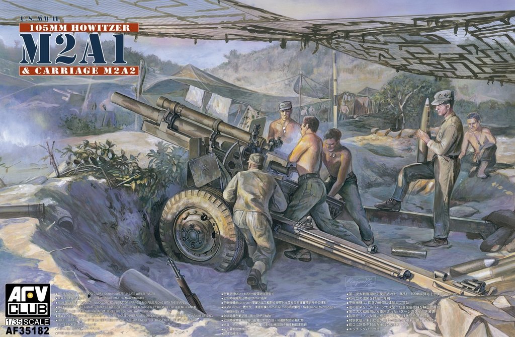 AFV Club 35182 Howitzer 105mm M2A1 & Carriage M2A2 (WW II) 1/35