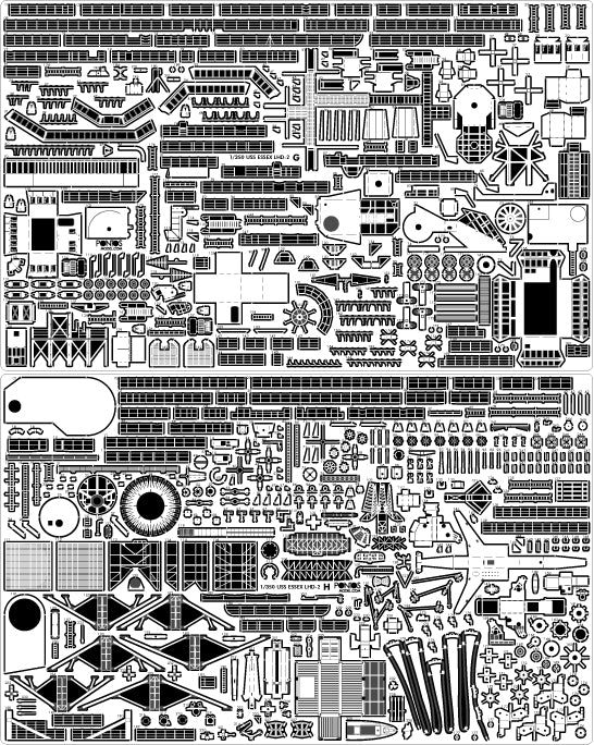 Pontos 37001R1 USS LHD-2 Essex Kit+Detail Up Set 1/350 – imagen 9