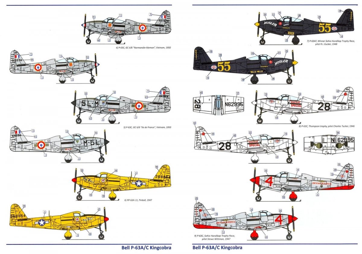 Dora Wings 14401 BELL P-63A P-63C KINGCOBRA Fighter DOUBLE KIT 1/144 – zdjęcie 7