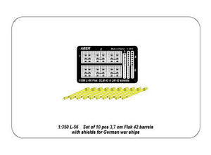 Aber 350L-56 Ships gun barrels in 1/350 scale Set of 10 pcs 3,7cm barrels for German Flak 42 with shields 1/350 – Bild 5