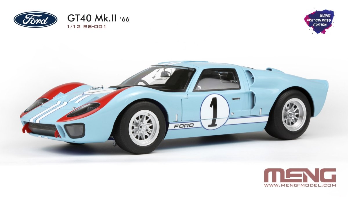 Meng Model RS-001 Ford GT40 Mk.II ’66 (Pre-colored Edition) kit 1/12 – imagen 5