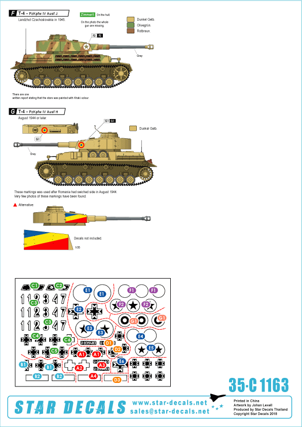 Star Decals 35-C1163 Axis Tank Mix n° 2. Chars roumains 1/35 – image 2