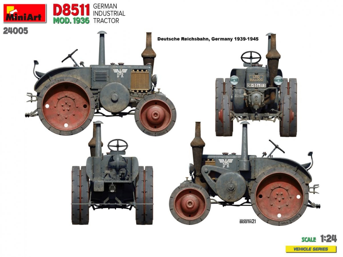MiniArt 24005 GERMAN INDUSTRIAL TRACTOR D8511 MOD. 1936 1/24 – imagen 4