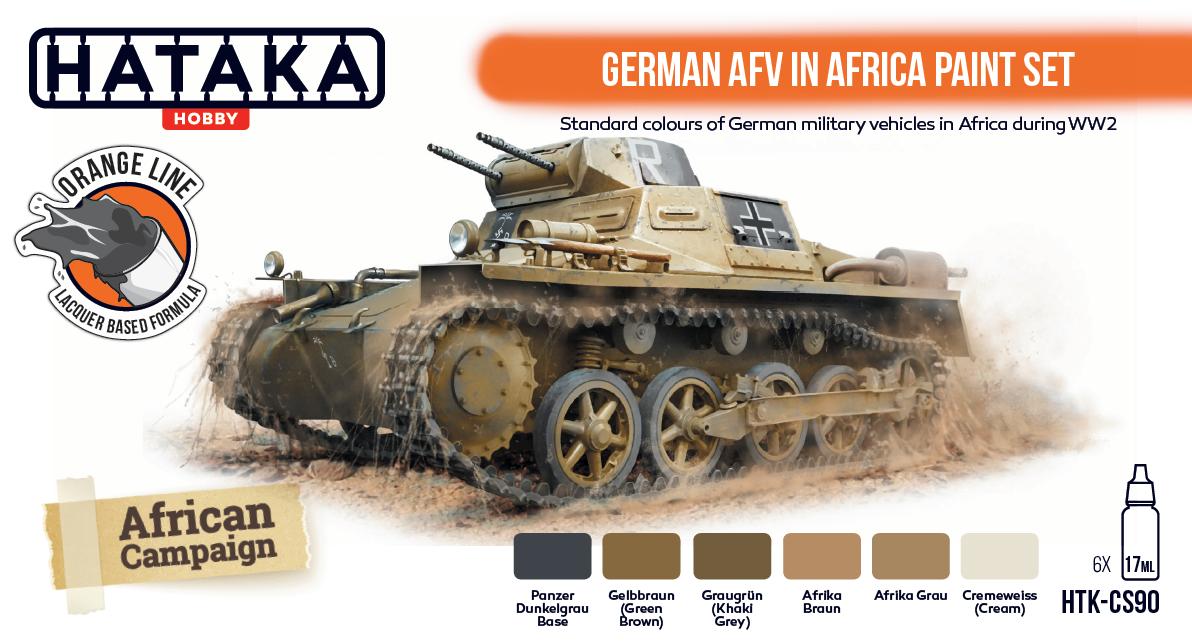 Hataka HTK-CS90 ORANGE LINE – German AFV in Africa paint set 6x17ml – imagen 2