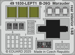 Eduard 491530 B-26G Marauder rear interior ICM 1/48 – imagen 2