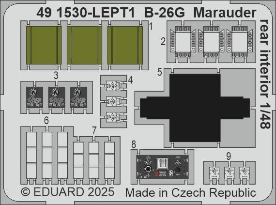 Eduard 491530 B-26G Marauder rear interior ICM 1/48 – imagen 2