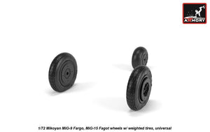 Armory Models AW72053 Mikoyan MiG-9 Fargo / MiG-15 Fagot (early) wheels w/ weighted tires 1/72 – imagen 4