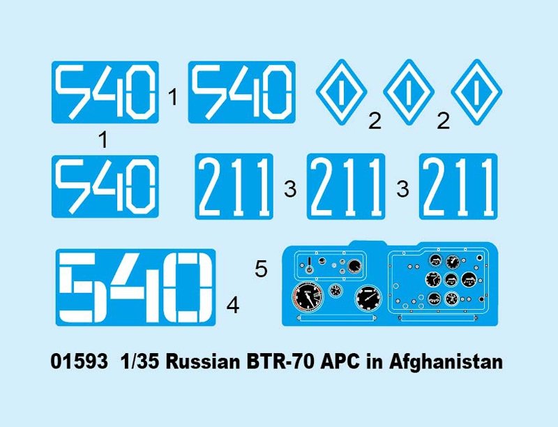 Trumpeter 01593 Véhicule blindé de transport de troupes russe BTR-70 en Afghanistan (1/35) – image 4