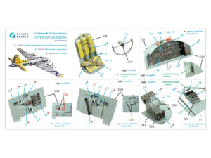 Quinta Studio QD32218 Compartiments du navigateur, du bombardier et des mitrailleurs latéraux et de queue du Boeing B-17G. Intérieur coloré imprimé en 3D (HK models) 1/32 – image 2