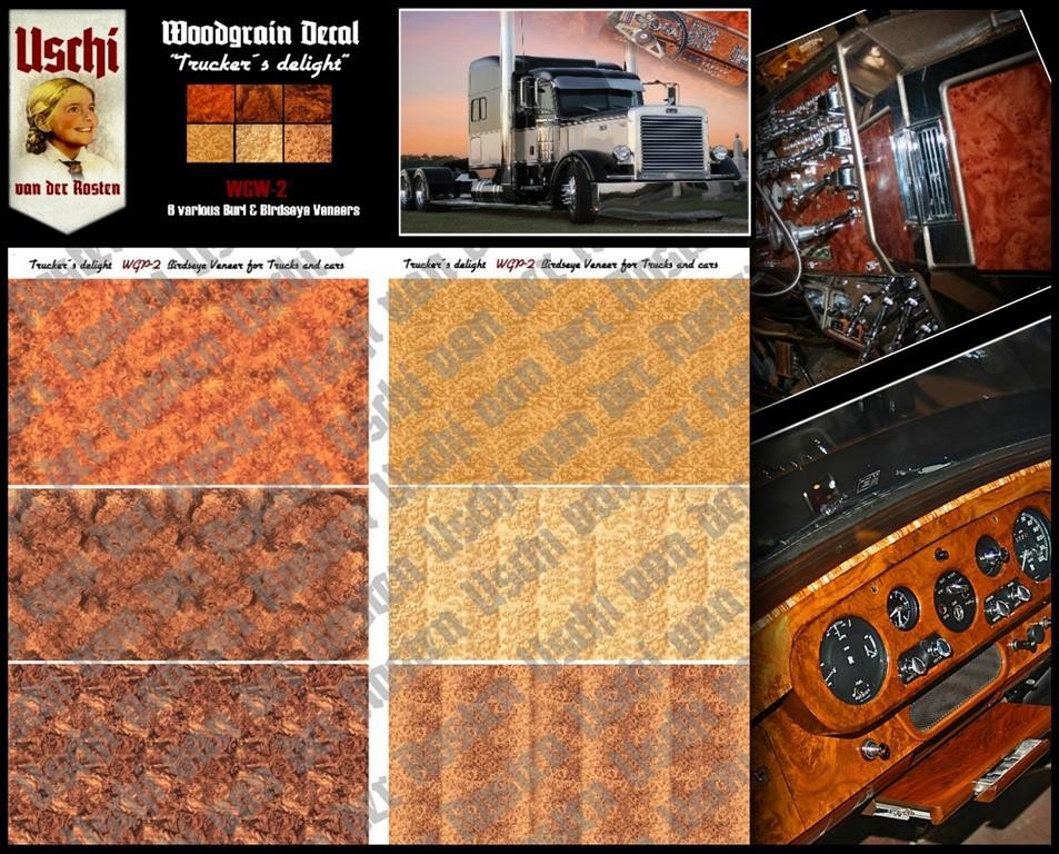 Uschi 1009 Trucker&amp;#39;s delight Interior Wood Grain Decals – immagine 2