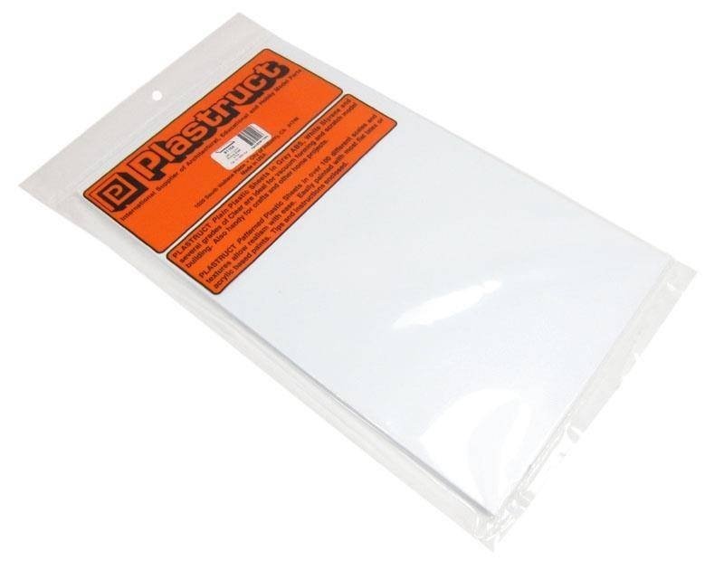 Plastruct 91108 FEUILLE DE STYRÈNE Feuille de polystyrène 178 mm x 300 mm x 3,2 mm BLANC / 2 pièces.