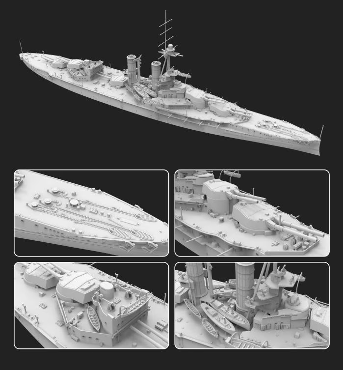 FlyHawk Model FH1312 HMS Iron Duke 1914 1/700 – imagen 2