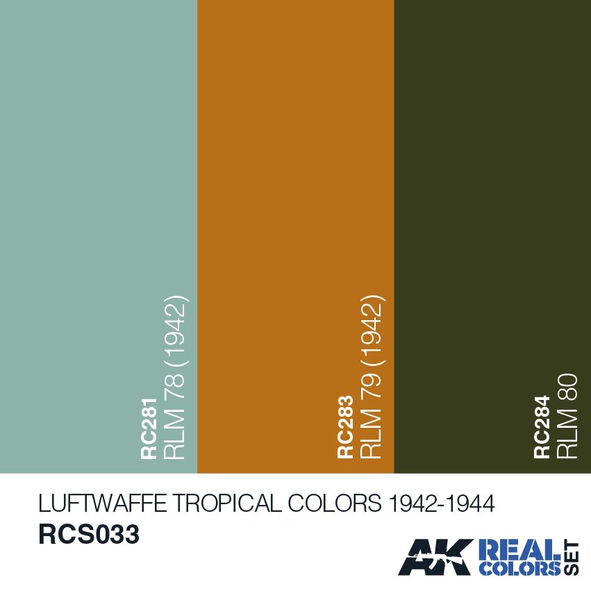 AK Interactive RCS033 LUFTWAFFE COULEURS TROPICALES 1942-1944 3 x 10 ml – image 2