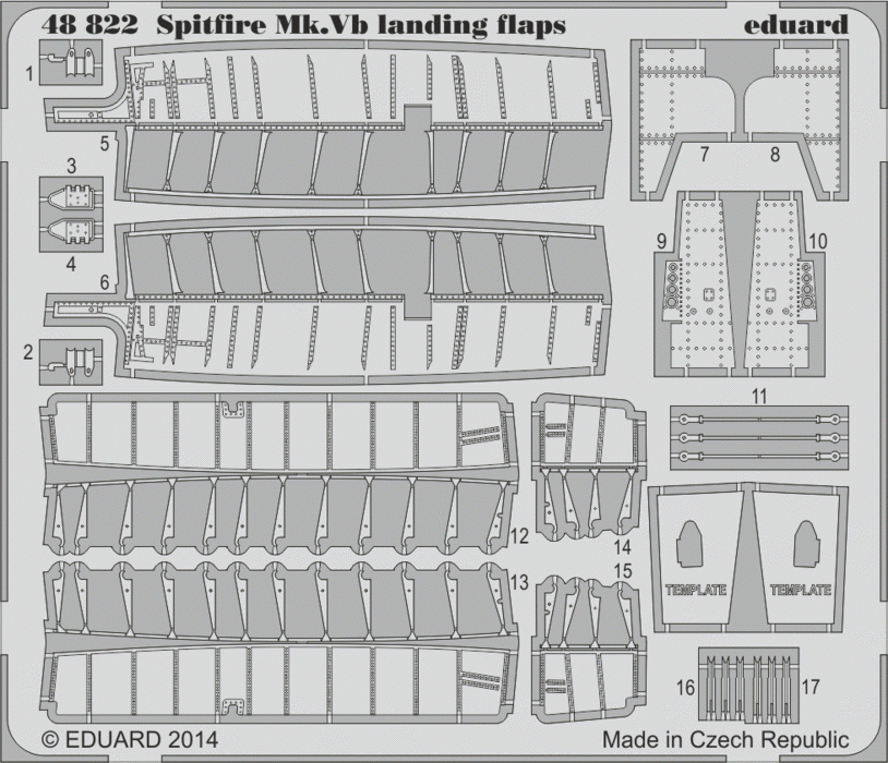 Eduard 48822 Spitfire Mk. V volets d&amp;#39;atterrissage AIRFIX 1/48