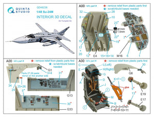 Quinta Studio QD48238 Su-24M 3D-Printed &amp;amp; coloured Interior on decal paper ( Trumpeter ) 1/48 – Bild 2