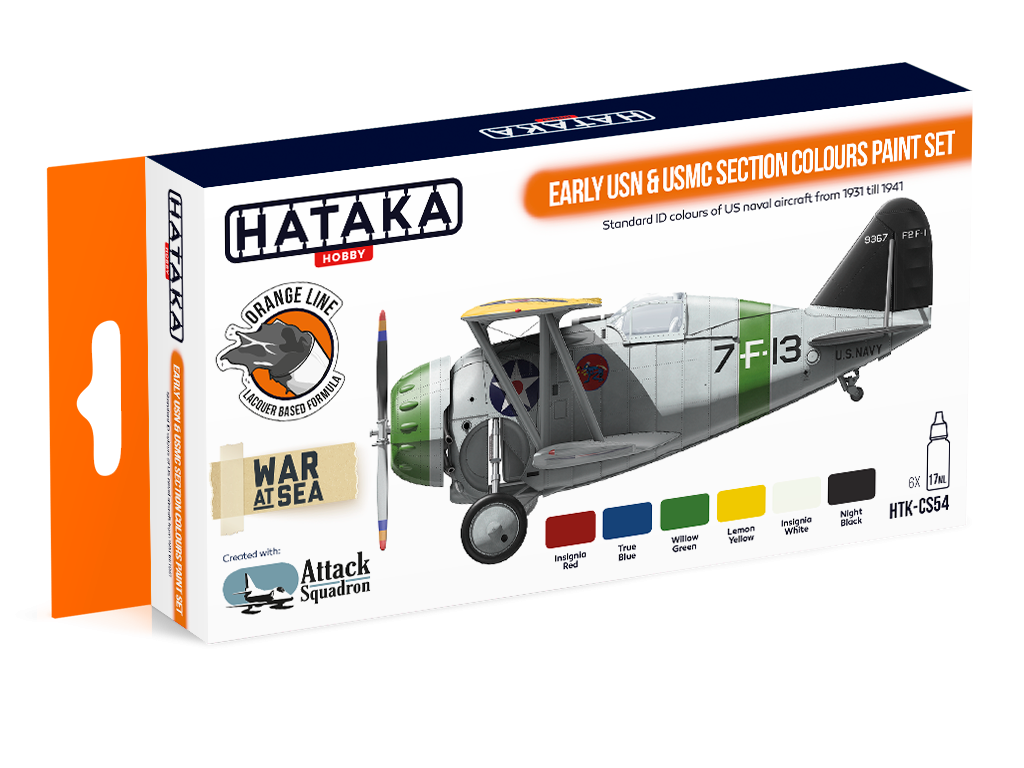 Hataka HTK-CS54 Early USN &amp;amp; USMC Section Colours paint set (6x17ml)