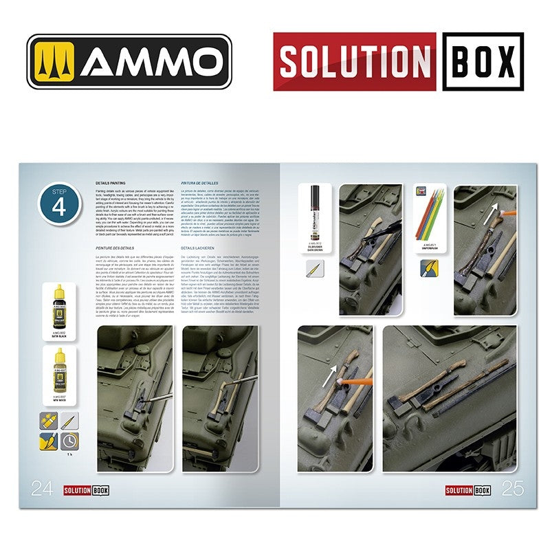 Ammo of Mig 6528 SOLUTION BOOK 22 - How to Paint WWII USA ETO Vehicles (Multilingual Book) – immagine 5