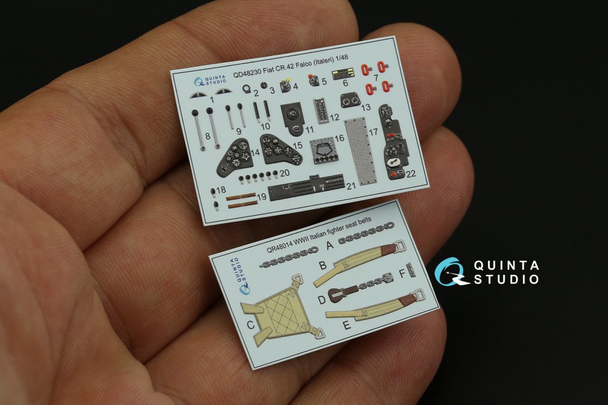 Quinta Studio QD48230 Fiat CR.42 3D-Printed &amp;amp; coloured Interior on decal paper (Italeri) 1/48 – imagen 6