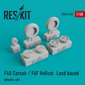 RESKIT RS48-0105 F4U Corsair / F6F Hellcat Jeu de roues terrestres 1/48