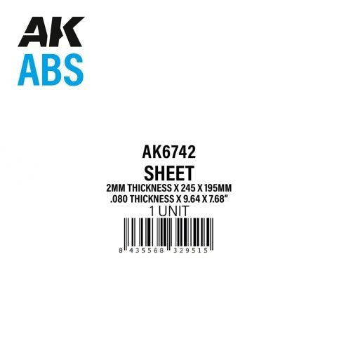 AK Interactive AK6742 2MM THICKNESS X 245 X 195MM – ABS SHEET – 1 UNIT PER BAG – imagen 2