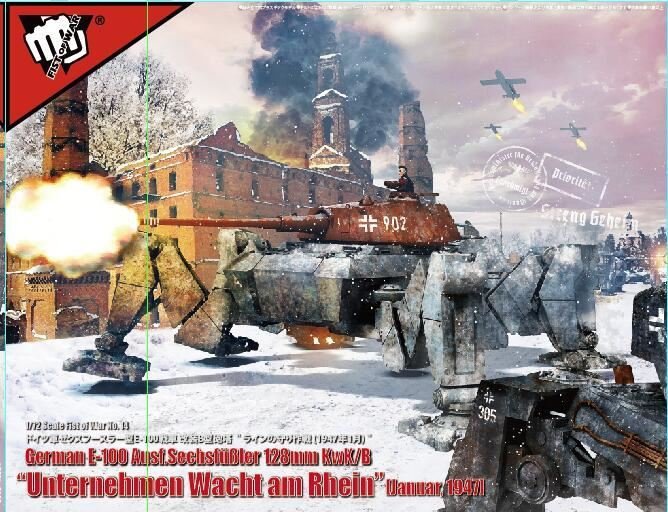 Modelcollect UA72181 Allemand E-100 Ausf.SechsfuBler 128mm KwK/B &amp;quot;Operation Bulge&amp;quot; janvier 1947 1/72