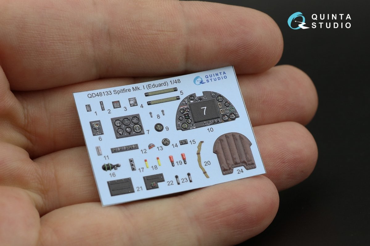 Intérieur imprimé en 3D et coloré sur papier décalcomanie (Eduard) Quinta Studio QD48133 Spitfire Mk.I 1/48 – image 8