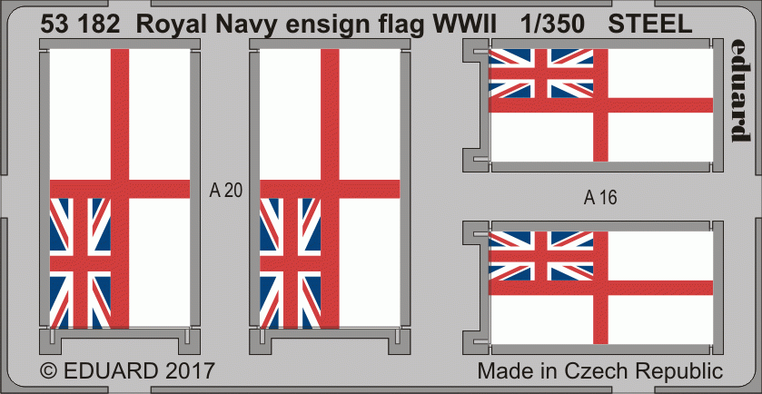 Eduard 53182 Pavillon de la Royal Navy, Seconde Guerre mondiale, acier, échelle 1/350