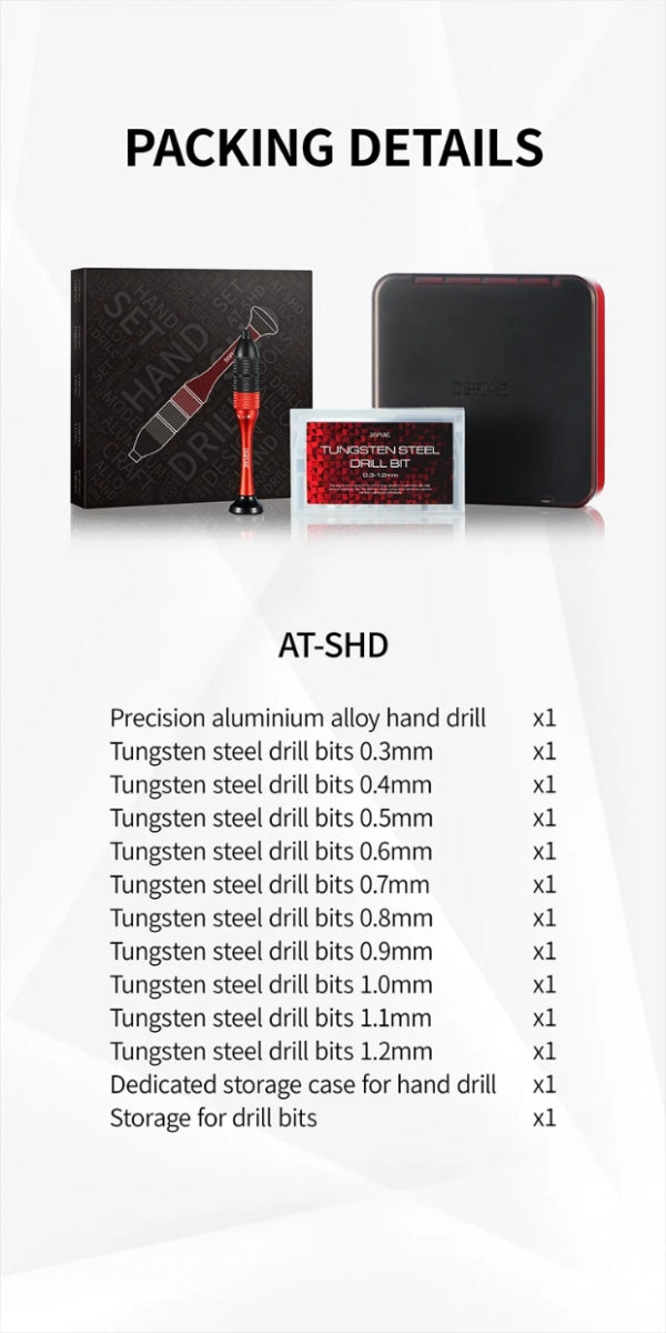 DSPIAE AT-SHD Precision Aluminum Alloy Hand Drill Set / Zestaw wiertarki ręcznej i precyzyjnych wierteł ze stopu aluminium – imagen 6