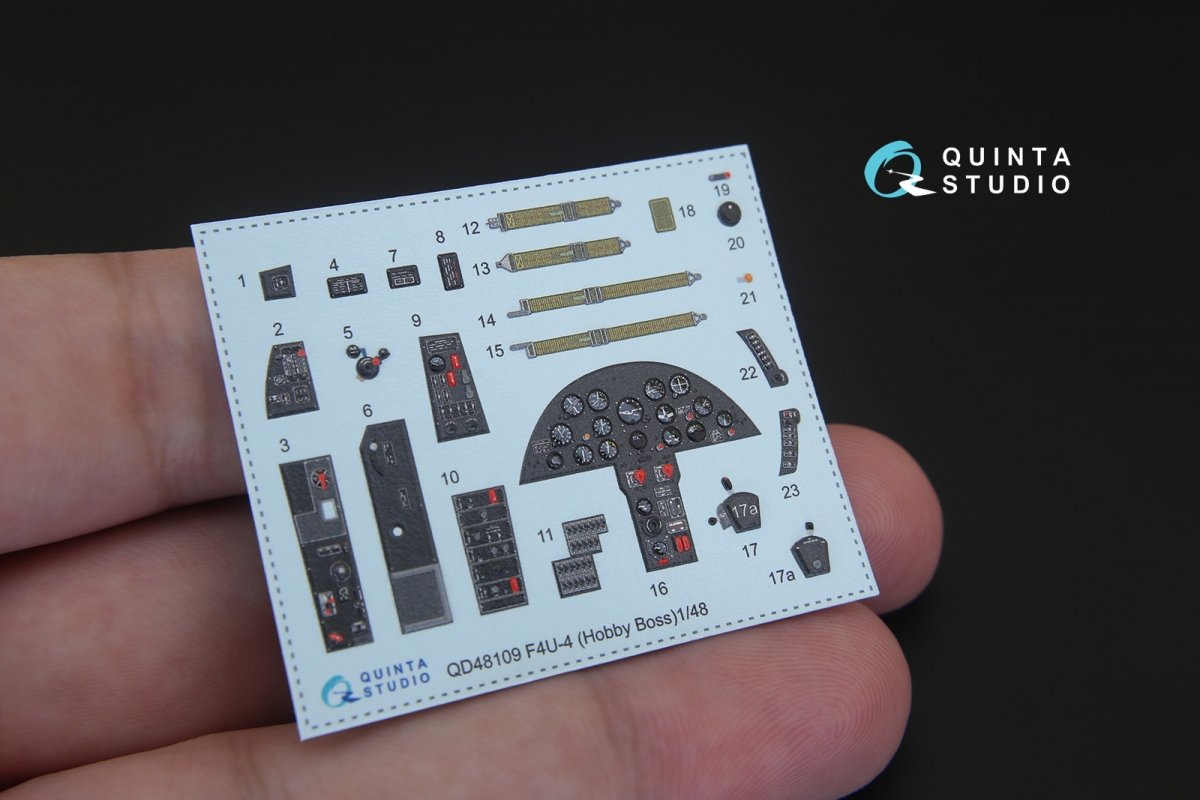 Quinta Studio QD48109 F4U-4 3D-Printed &amp;amp; coloured Interior on decal paper (for HobbyBoss kit) 1/48 – imagen 3