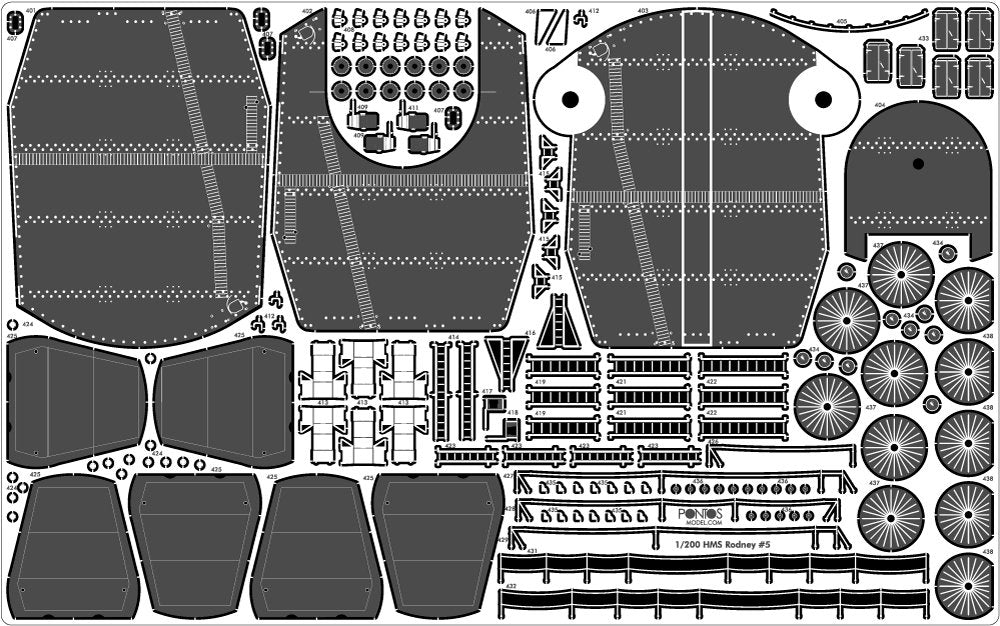 Pontos 23007F1 HMS RODNEY 1942 Detail Up Set 1/200 – imagen 26