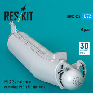 RESKIT RSU72-0325 MiG-29 Fulcrum centerline PTB-1500 fuel tank (1 pcs) (3D Printed) 1/72