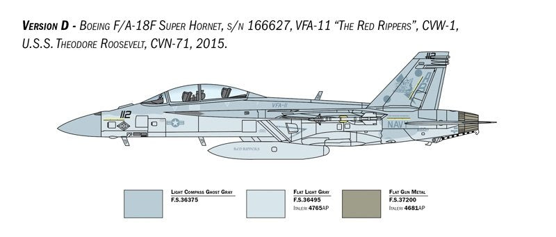 Italeri 2823 F/A-18F U.S. Navy Special Colors 1/48 – immagine 8