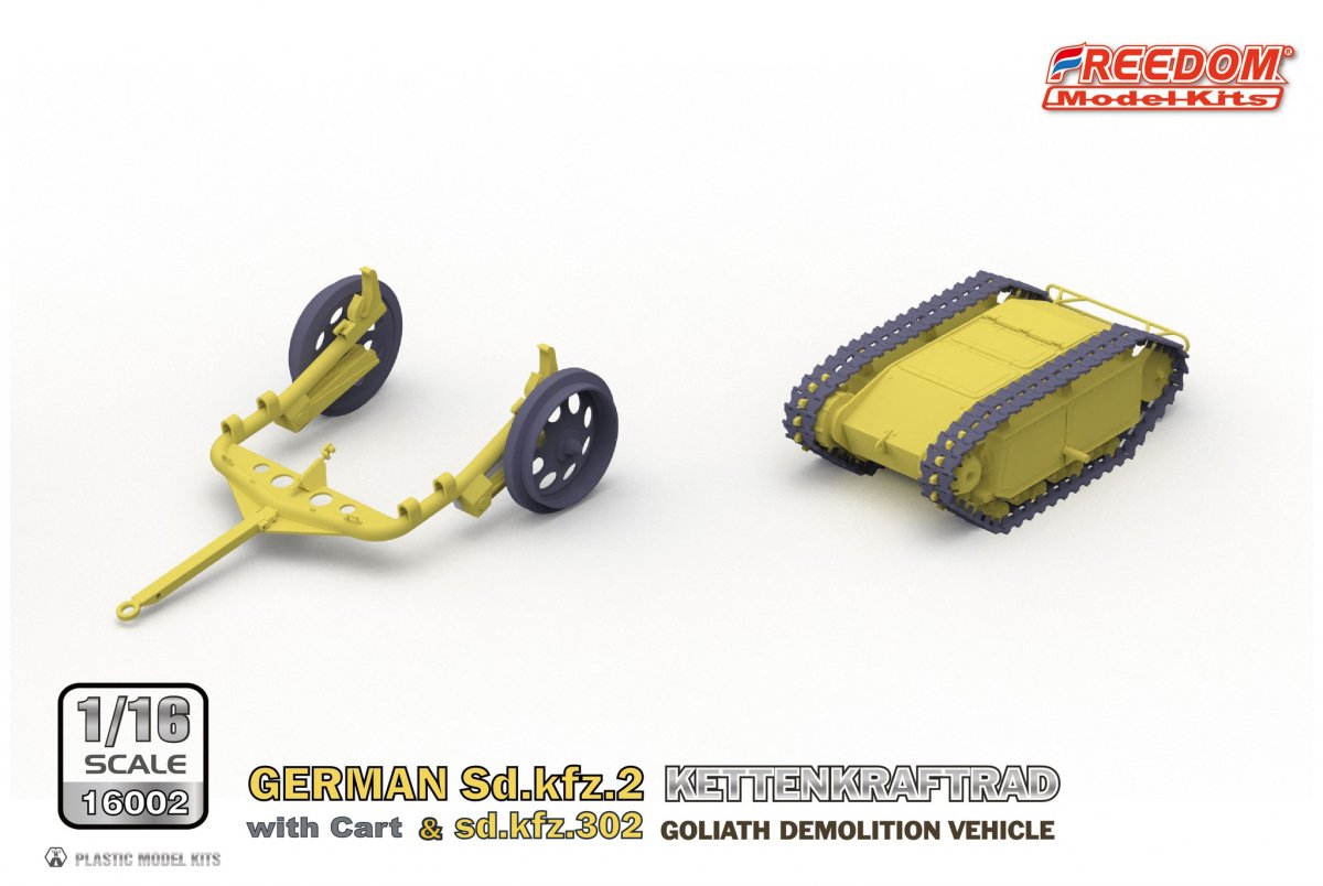 Freedom 16002 GERMAN SD.KFZ.2 KETTENKRAFTRAD &amp;amp; SD.KFZ.302 GOLIATH DEMOLITION VEHICLE 1/16 – imagen 4