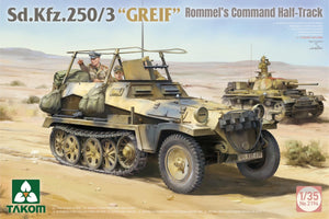 Takom 2194W Sd.Kfz 250/1 + Sd.Kfz 250/3 Greif Rommel Command Half-Track + 1/16 Erwin Rommel 1/35 – immagine 2